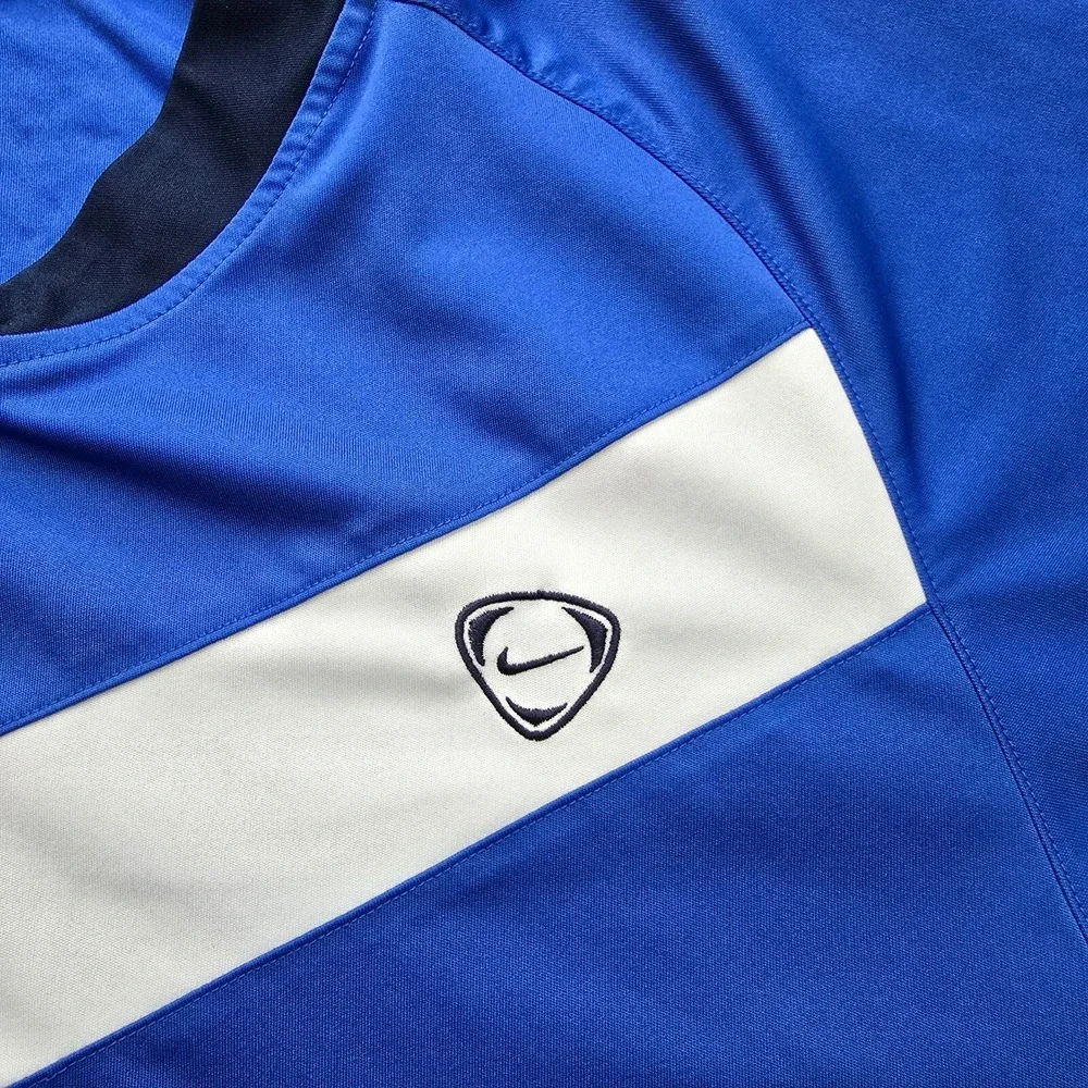 Vintage Nike Total 90 Performance Soccer Jersey Mens Large Blue Short Sleevel